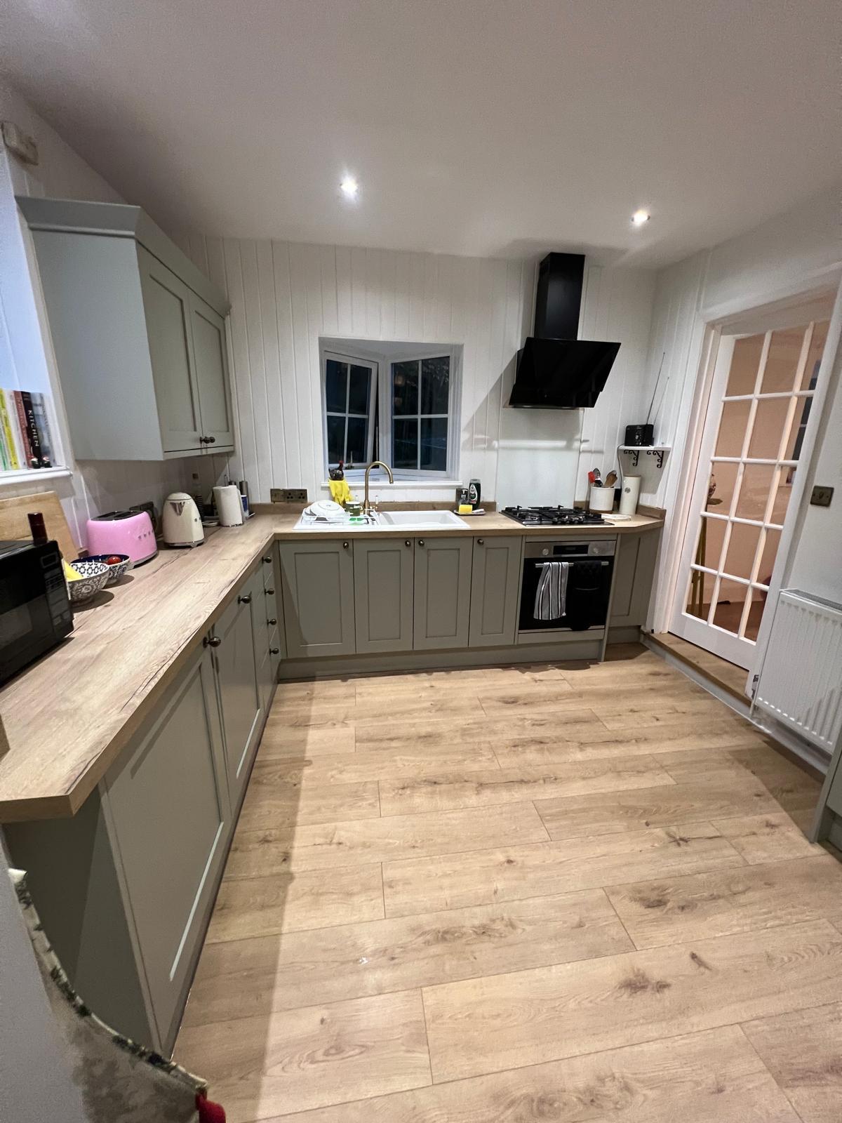 Complete interior renovation with modern finishes and custom woodwork.